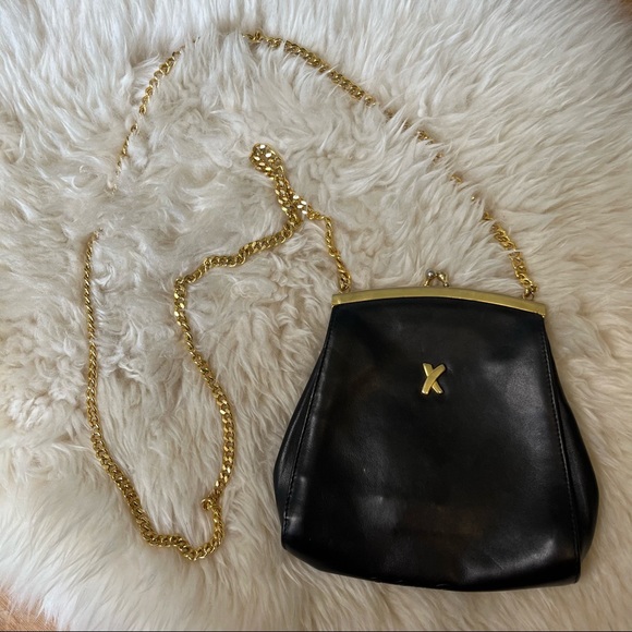 Paloma Picasso Handbags - PALOMA PICASSO leather kisslock chain bag